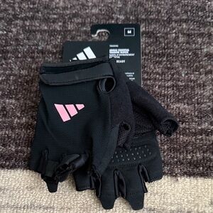 Adidas Black and Pink Fitness Gloves